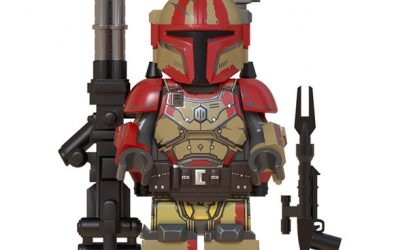 New Star Wars Tan and Red Armored Heavy Artillery Mandalorian Lego Mini Figure available!