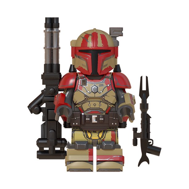 New Star Wars Tan and Red Armored Heavy Artillery Mandalorian Lego Mini Figure available!