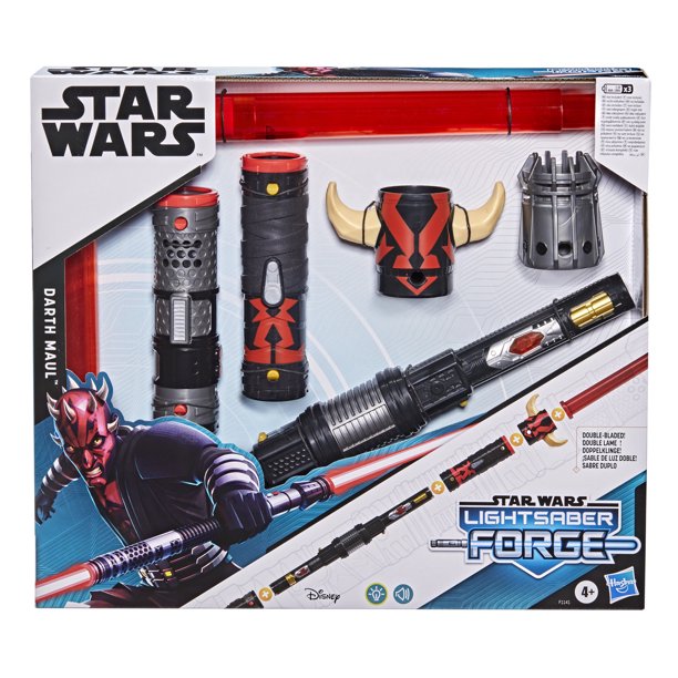 SW Darth Maul Double-Bladed Electronic Red Lightsaber Forge Role-play Toy 1