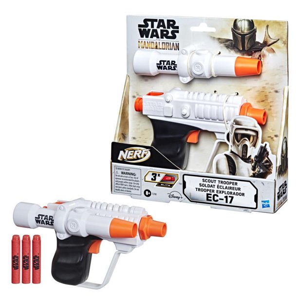 New The Mandalorian Scout Trooper EC-17 Nerf Blaster Toy available now!