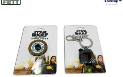 New The Book of Boba Fett Helmet Keychain and Meet the New Boss Pin Combo Set available!