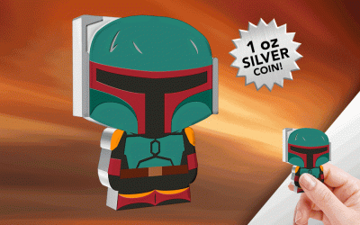 New The Book of Boba Fett themed Boba Fett 1oz Silver Coin available now!