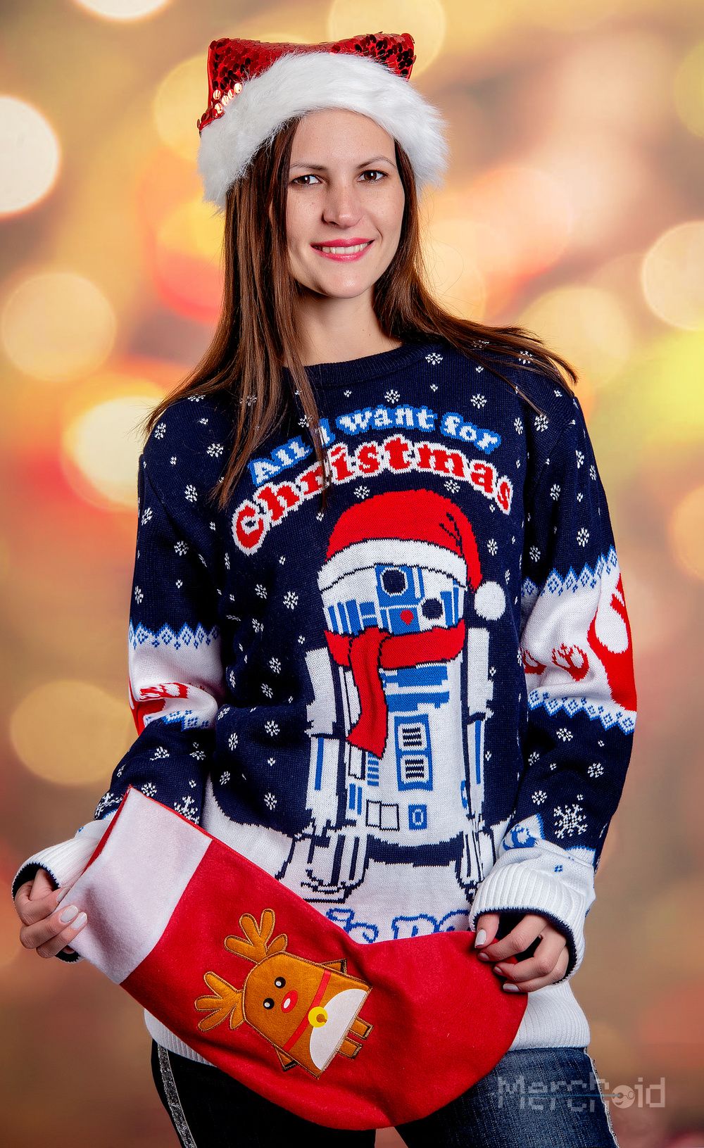 SW All I Want For Ugly Christmas Is R2 Christmas Sweater/Jumper 3