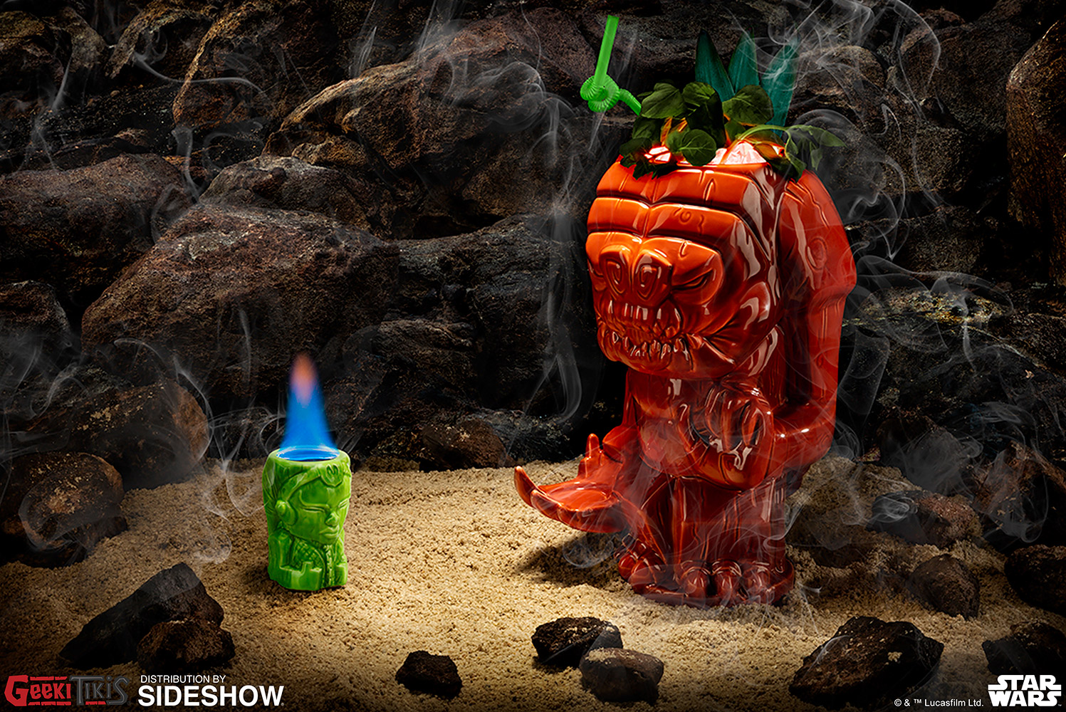 SW Rancor Tiki Mug with Oola Mini Muglet Set 4