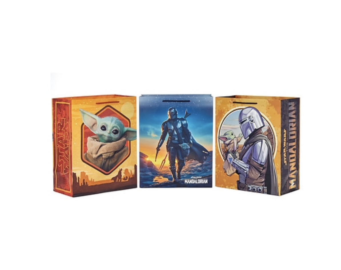TM Mando (Din Djarin) and The Child (Gorgu) Assorted 13" Large Gift Bags Bundle
