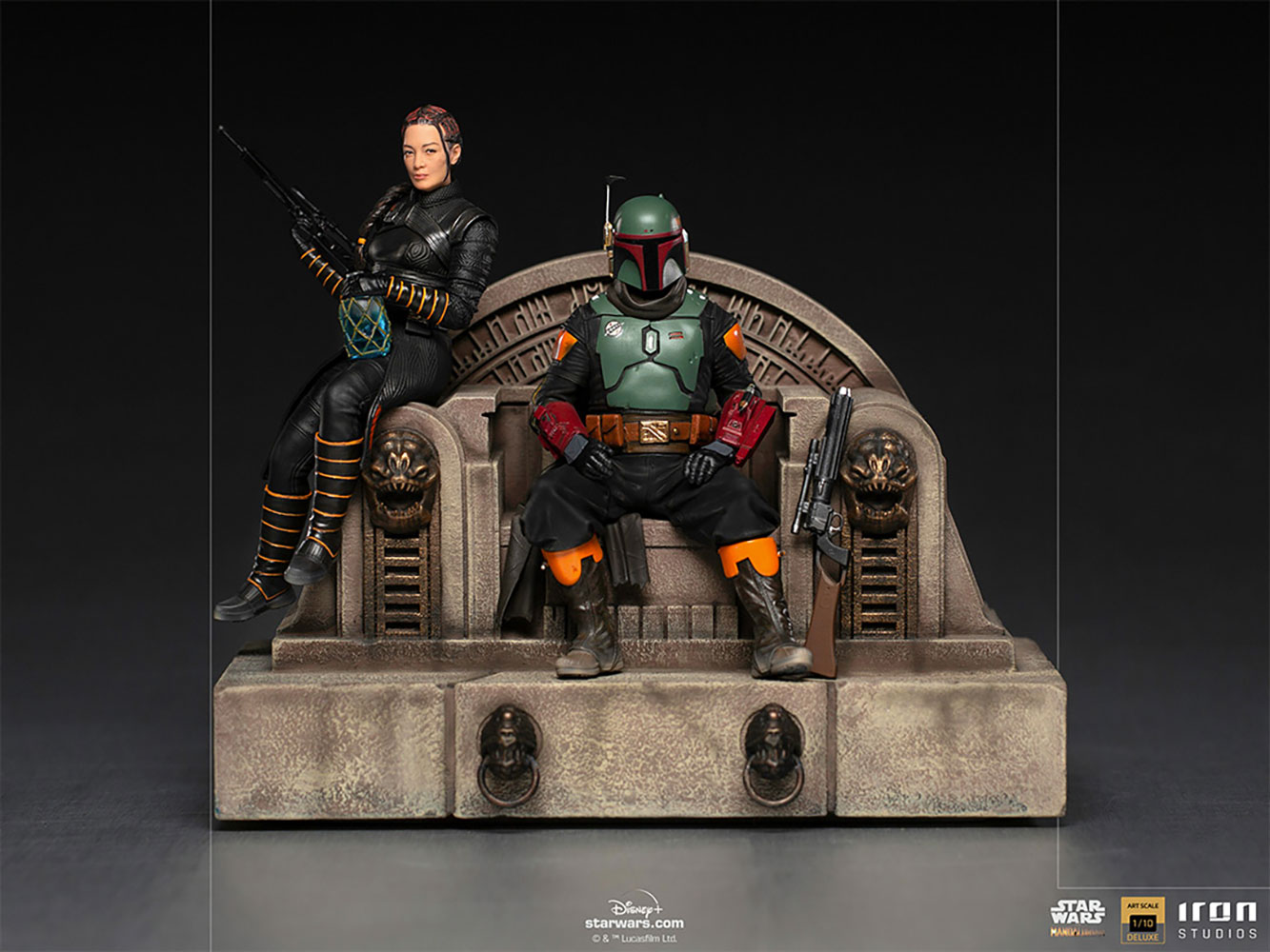 TBOBF Boba Fett & Fennec Shand on Throne Deluxe 1:10 Scale Statue 2