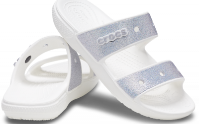 New Star Wars Princess Leia White Colored Classic Crocs Glitter Sandals available now!