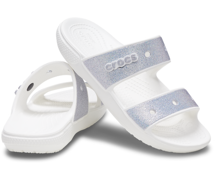 New Star Wars Princess Leia White Colored Classic Crocs Glitter Sandals available now!