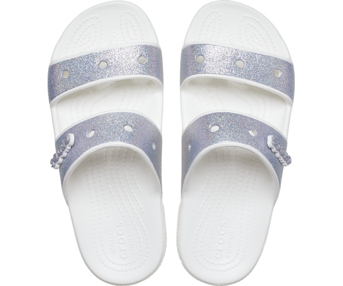 SW Princess Leia White Colored Classic Crocs Glitter Sandals 2