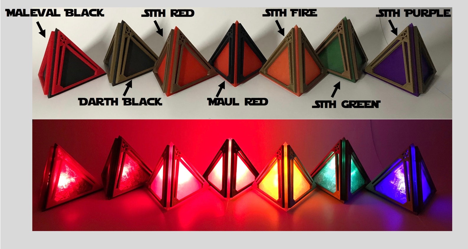 SWR Sith Holocron 3D Printed Replica Light 2