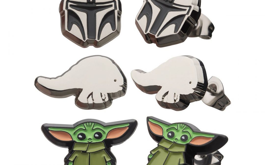 New The Mandalorian Mando's (Din Djarin's) Helmet, The Child (Gorgu), & Blurrg Earring Set available!