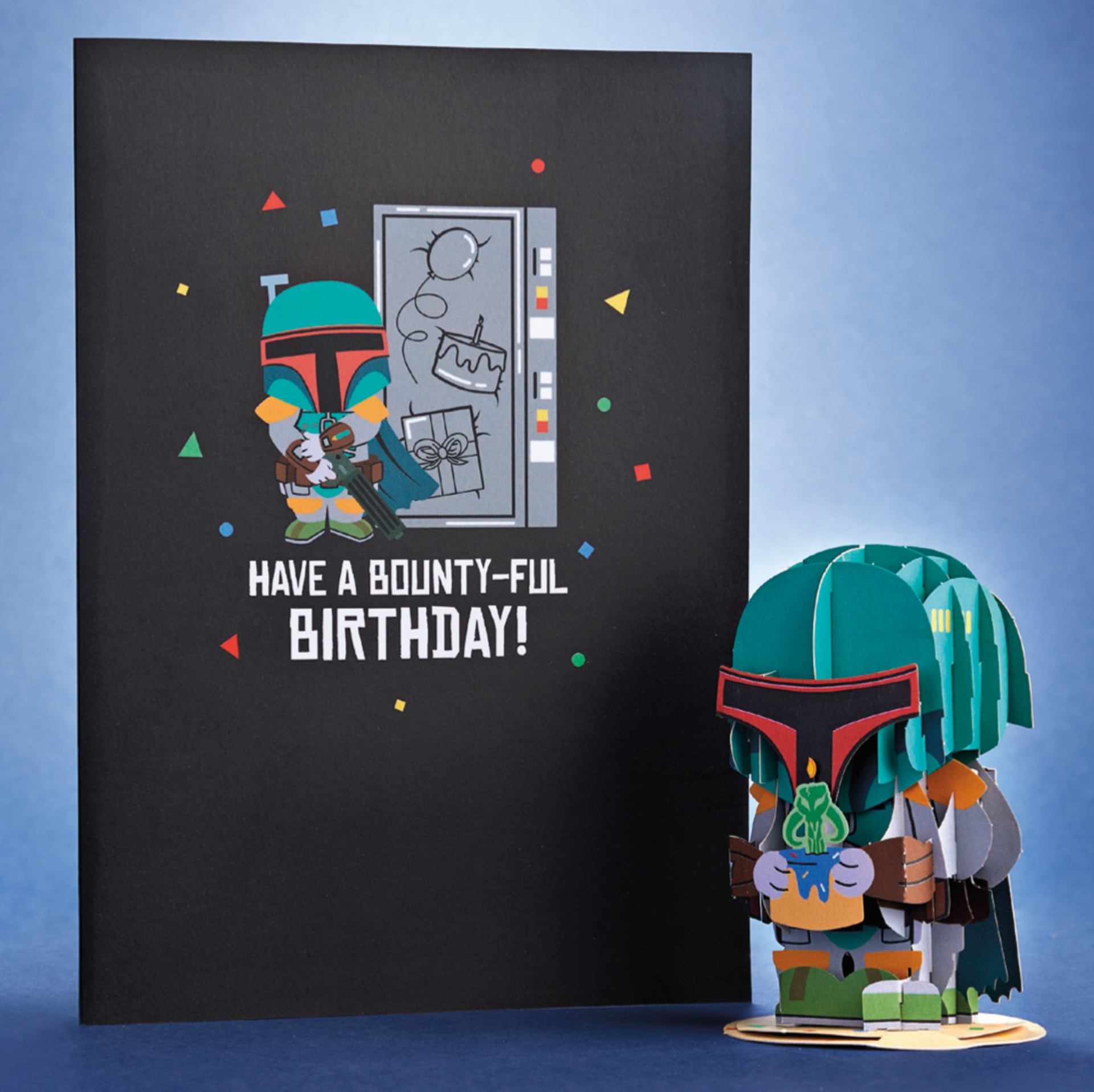SW Boba Fett Bounty-ful Birthday Card with Pop-Up Gift 1