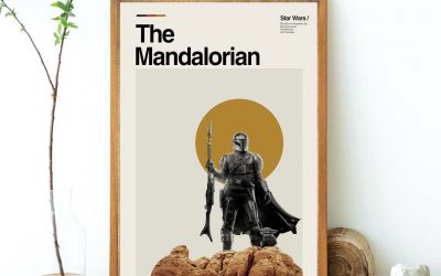 New The Mandalorian Mando (Din Djarin) Retro-Modern Vintage Inspired Art Print Poster available!