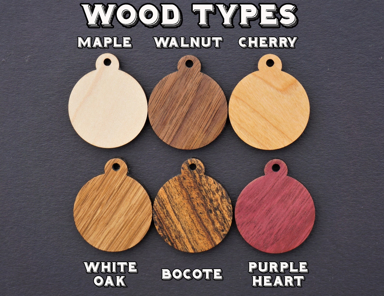 SW Wooden Type Pet Tags Set 3