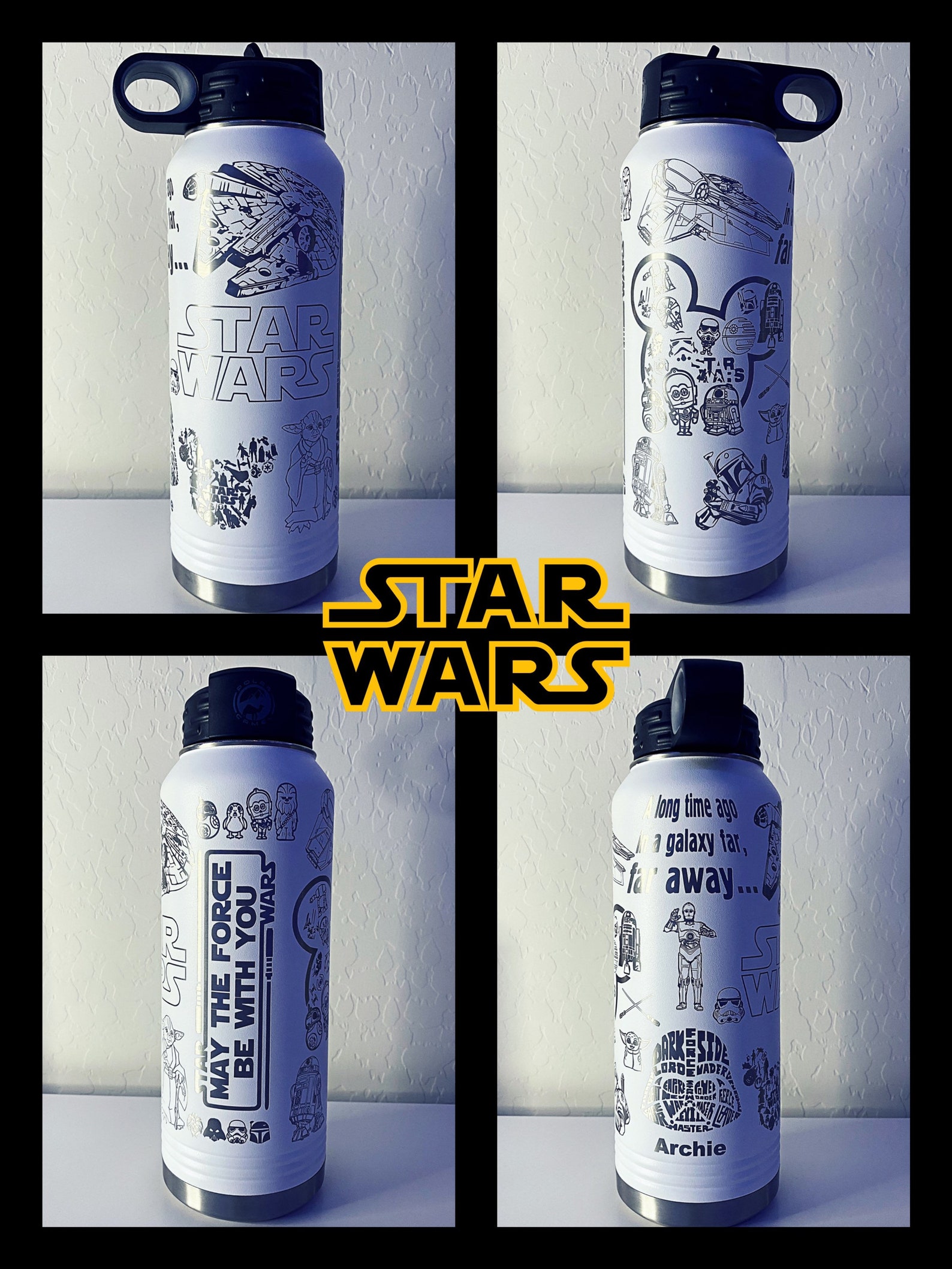 SW "May the Force be with you" Custom Water Bottle 2