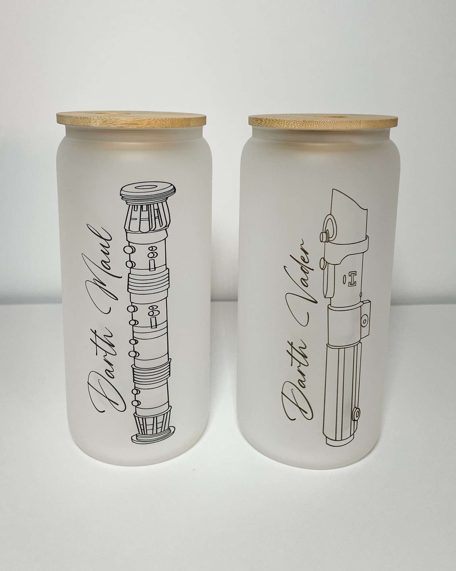 SW Lightsaber Hilt Frosted Glass Can Style Set 3