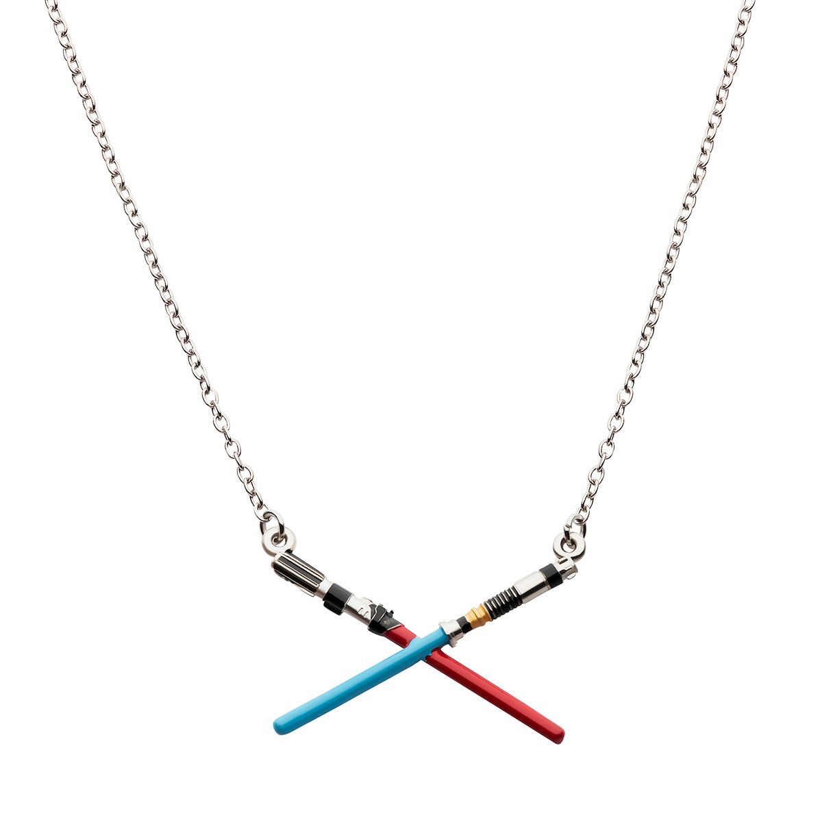 SW Obi-Wan Kenobi & Darth Vader Crossed Lightsaber Necklace 3