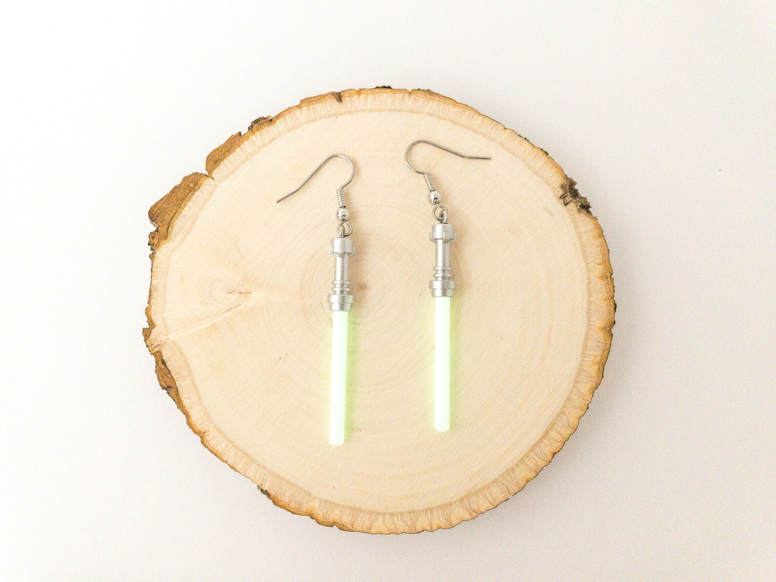 SW Lego Glow In The Dark Lightsaber Earrings 1