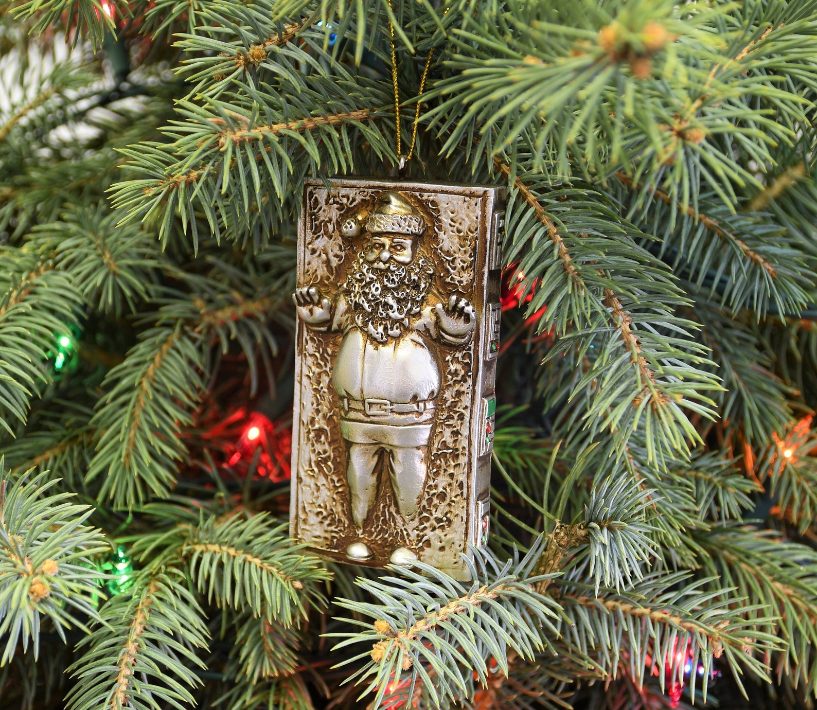 SW Santa Frozen in Carbonite Funny Christmas Ornament 1
