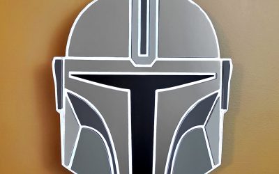 New The Mandalorian Mando's (Din Djarin's) Helmet Neon LED Light Wall Decor Sign available!