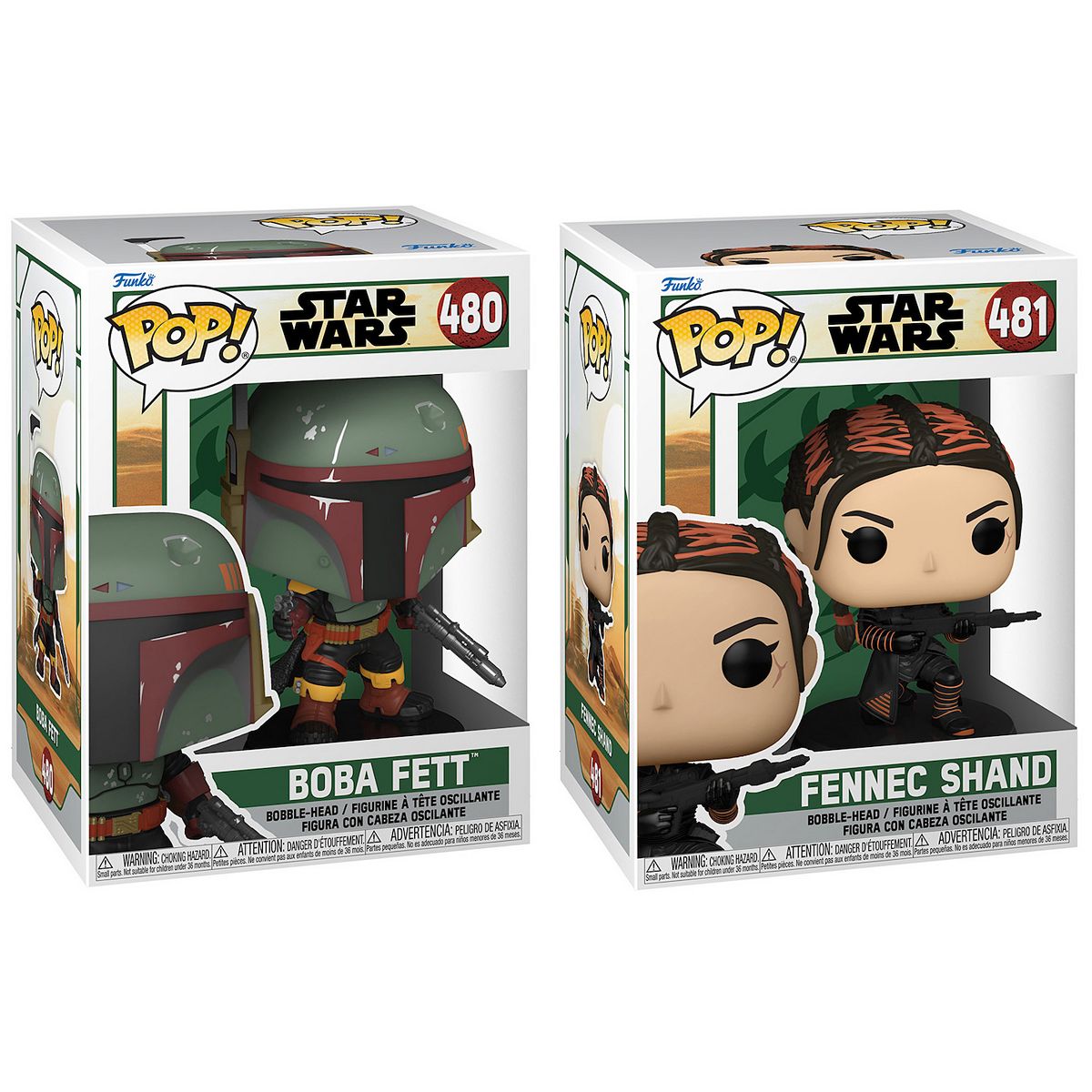 TBOBF Boba Fett and Fennec Shand Bobble Head Toy 2-Pack Set 1