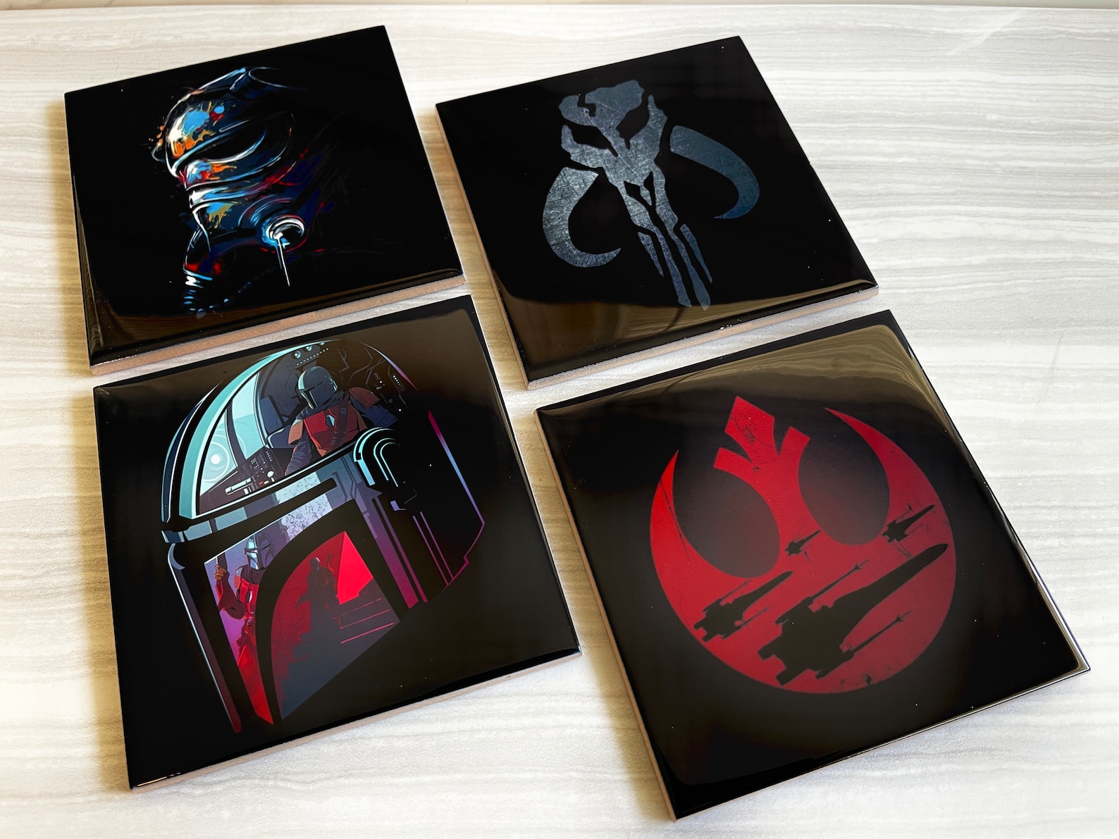 SW Inspired Ceramic Drink Coasters Set 1