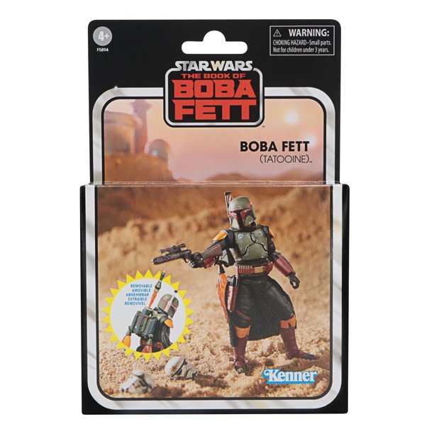 New The Book of Boba Fett Themed Boba Fett (Tatooine) Deluxe Vintage Figure available!