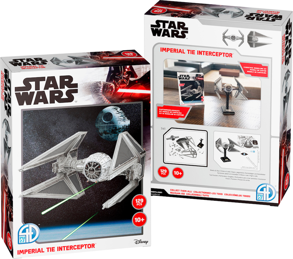 SW 4D TIE Interceptor Fighter Paper Model Kit Puzzle 2