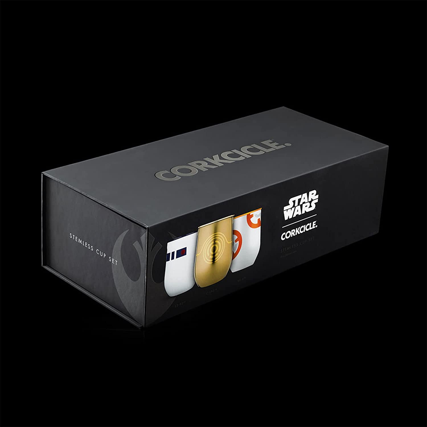 SW Droids Stainless Steel Stemless Wine Cups (with Lids) Set 1