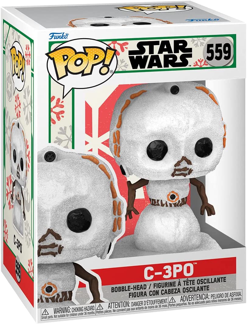 SW Funko Pop! Holiday C-3PO Snowman Bobble Head Toy 1