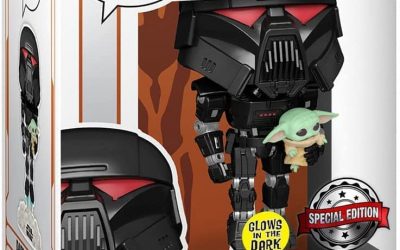 New The Mandalorian Dark Trooper with Grogu Glow-in-The-Dark Funko Pop! Bobble Head Toy available now!