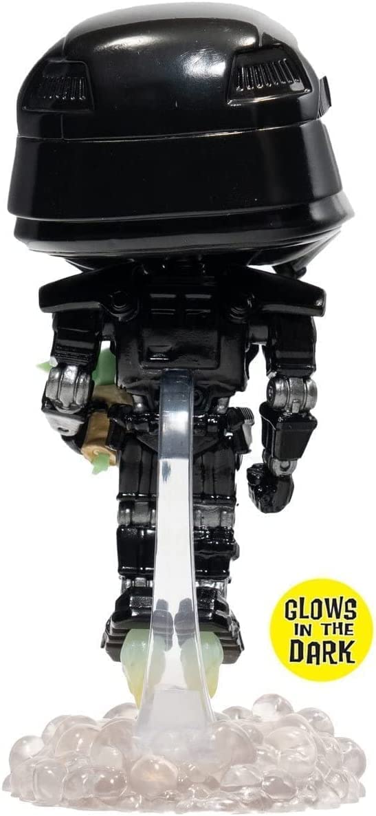 TM Dark Trooper with Grogu Glow-in-The-Dark Funko Pop! Bobble Head Toy 3