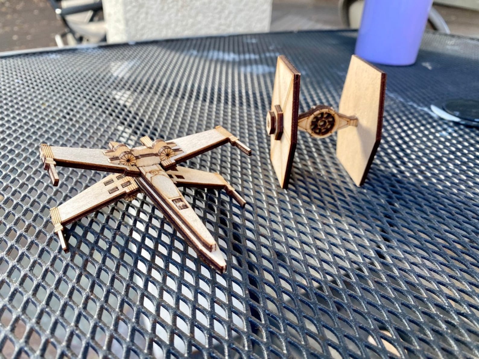 SW Tie Fighter and X-Wing Laser Cut Desk Accessory Set 1