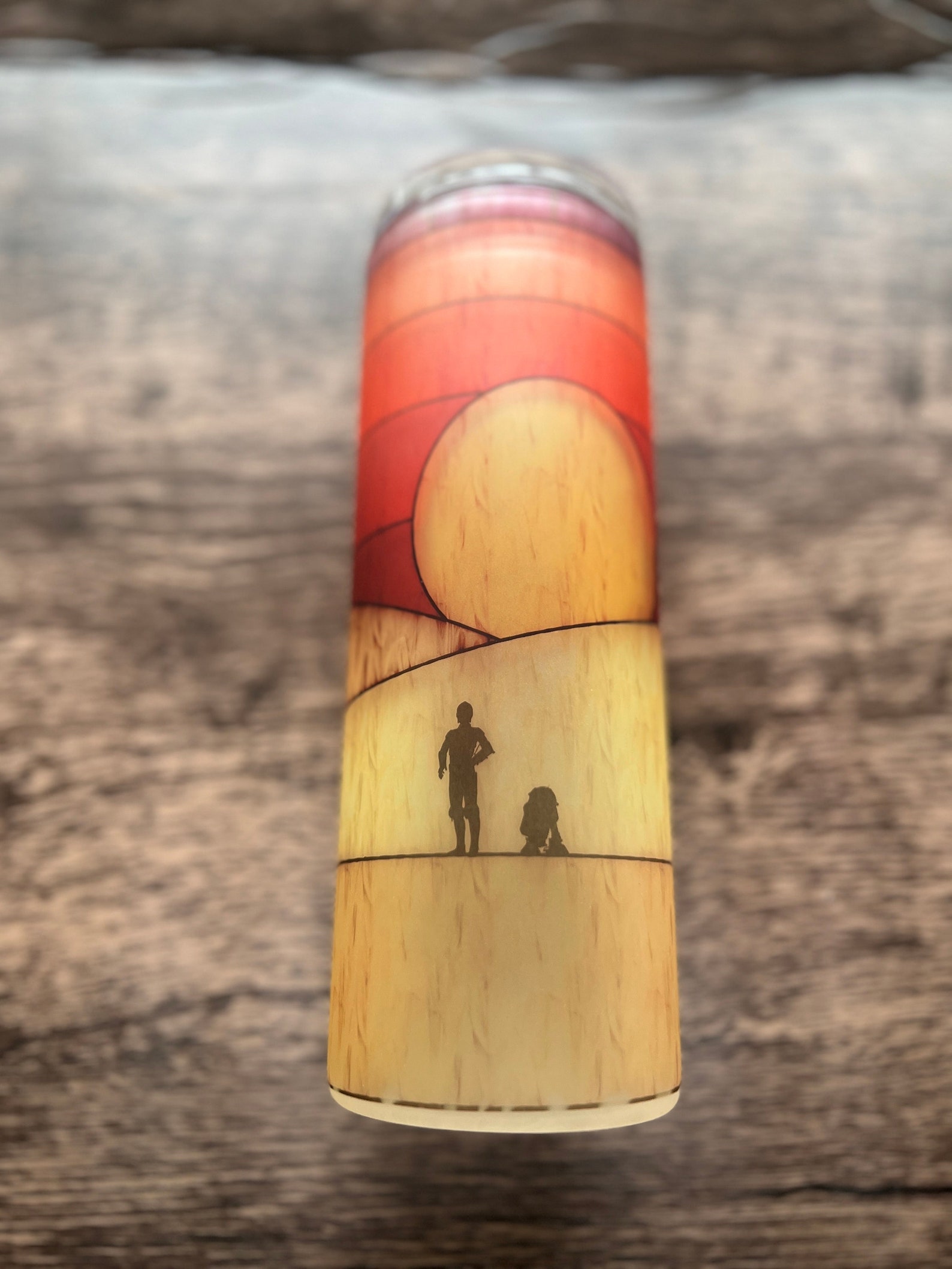 SW Tatooine with droids Stained-glass Tumbler 1