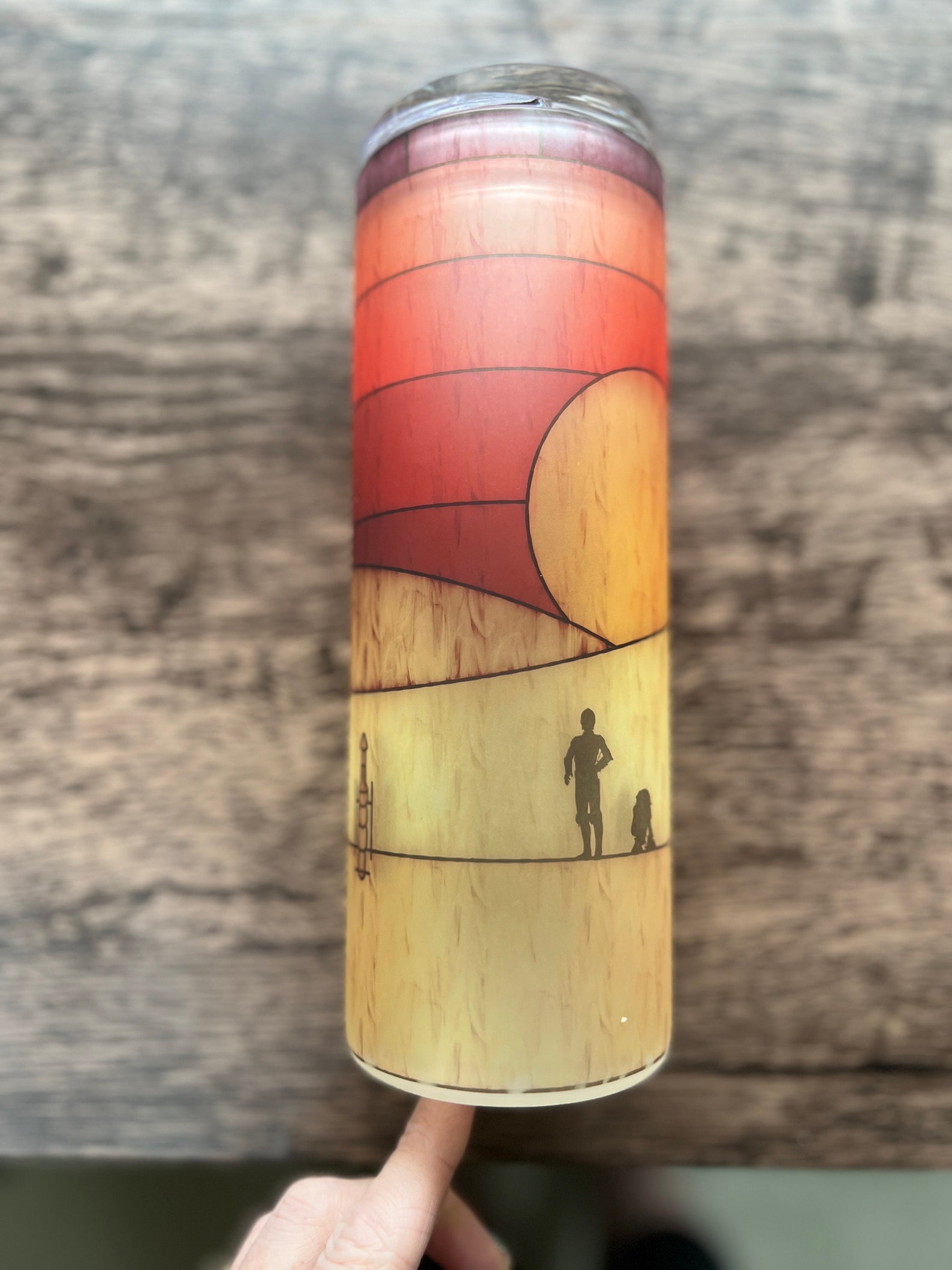 SW Tatooine with droids Stained-glass Tumbler 3