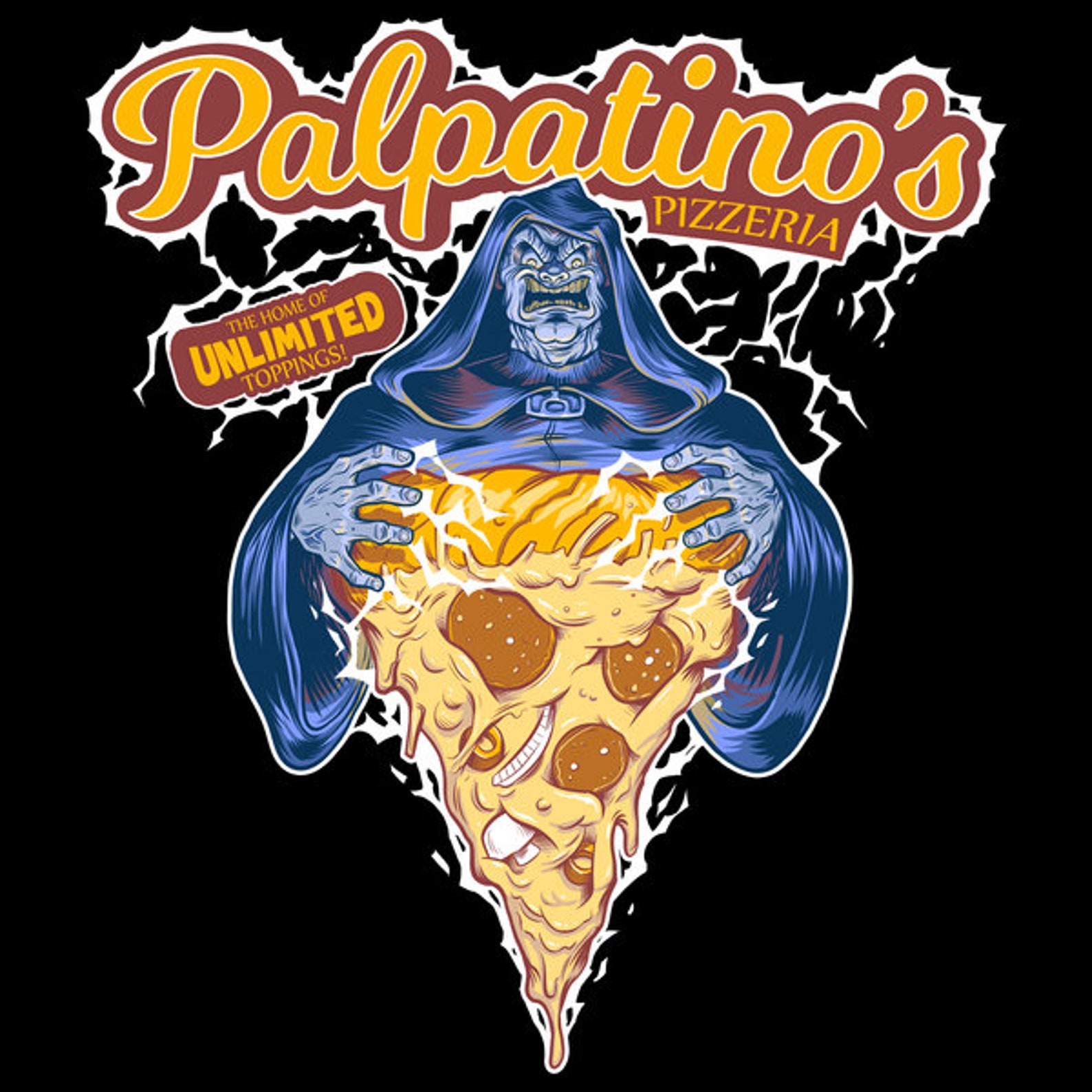 SW Palpatino's Pizzeria Dark Side Sith T-Shirt 2