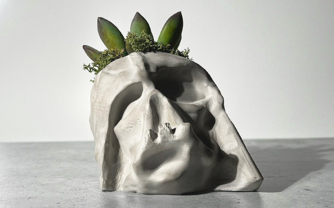 New Star Wars Darth Vader Melted Helmet Concrete Desk Planter available now!