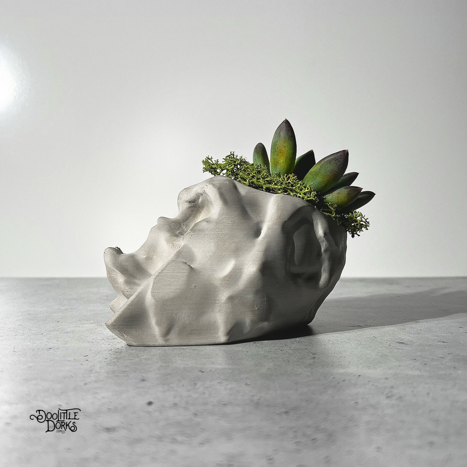 SW Darth Vader Melted Helmet Concrete Desk Planter 3