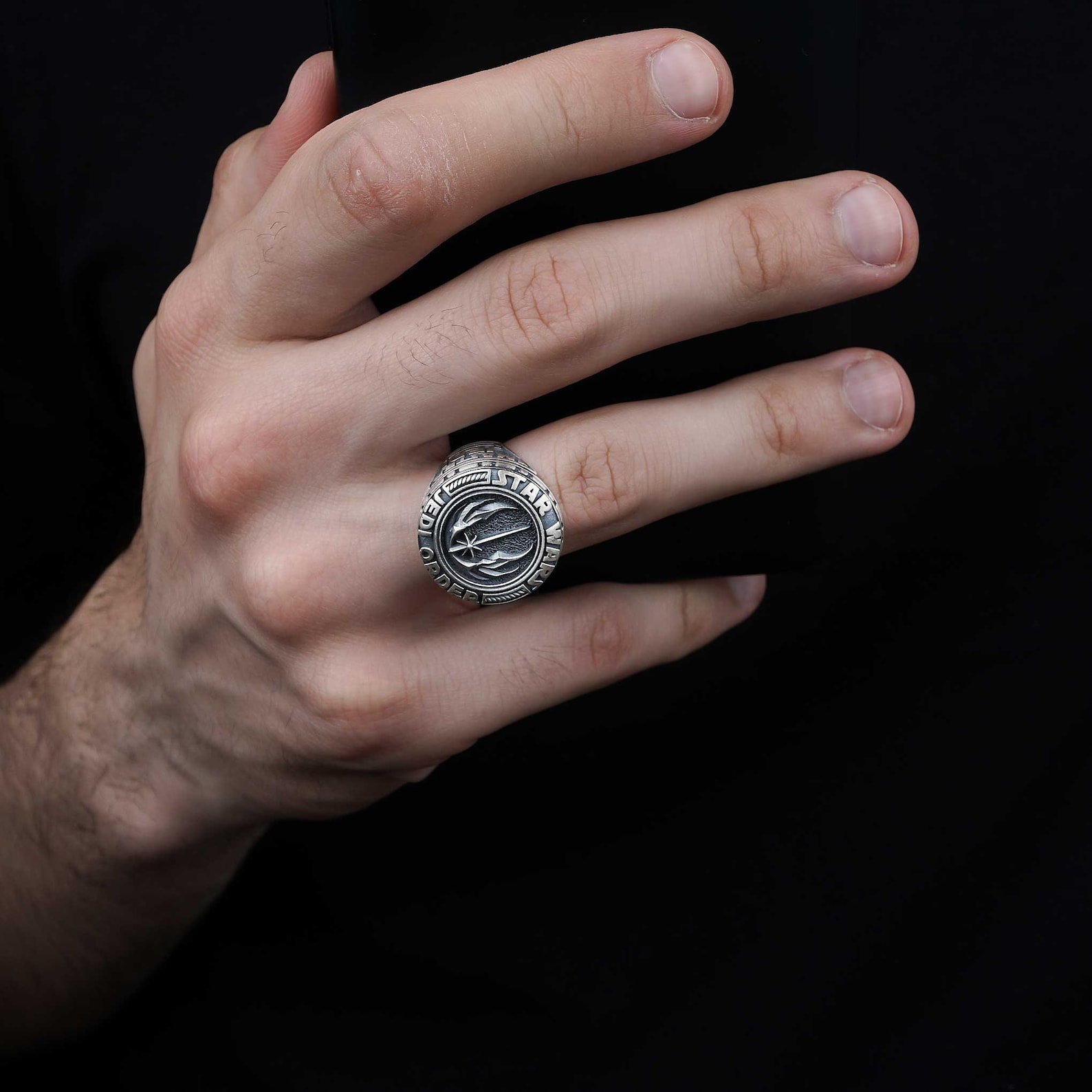 SW Jedi Order Symbol Silver Ring 3