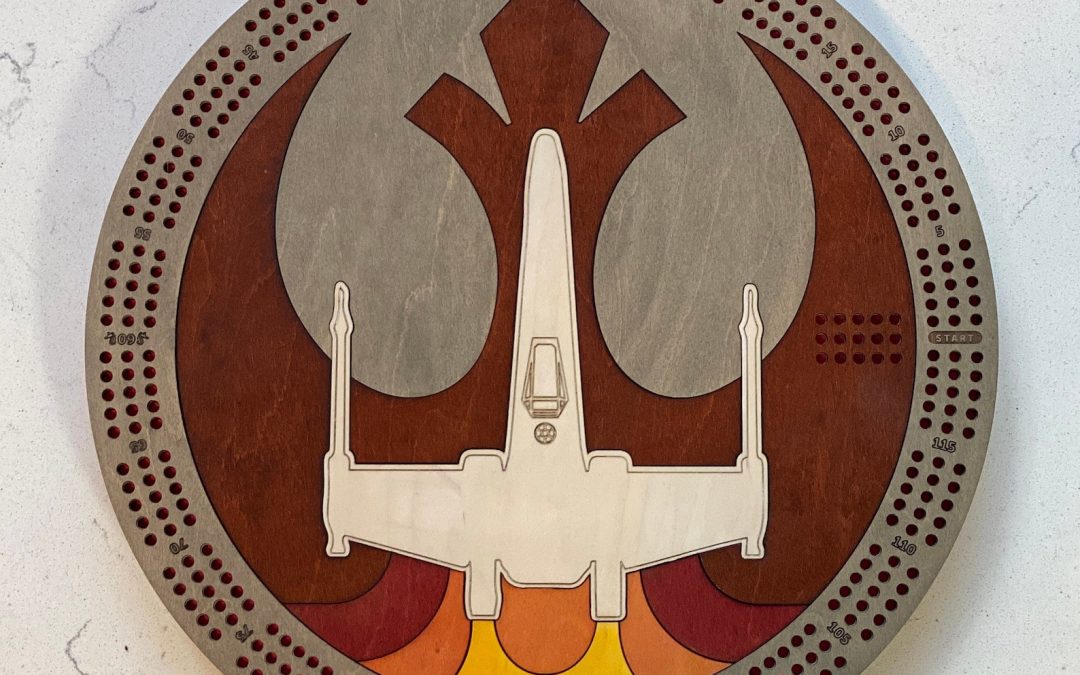 New Star Wars X-Wing Fighter Custom Cribbage Board available now!