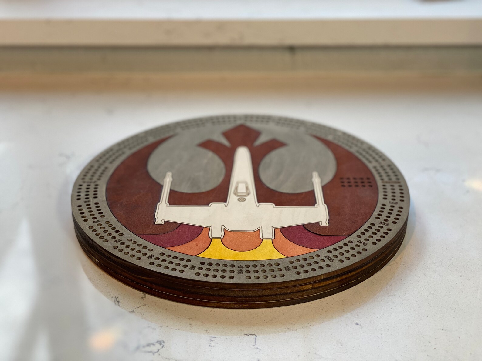 SW X-Wing Fighter Custom Cribbage Board 2