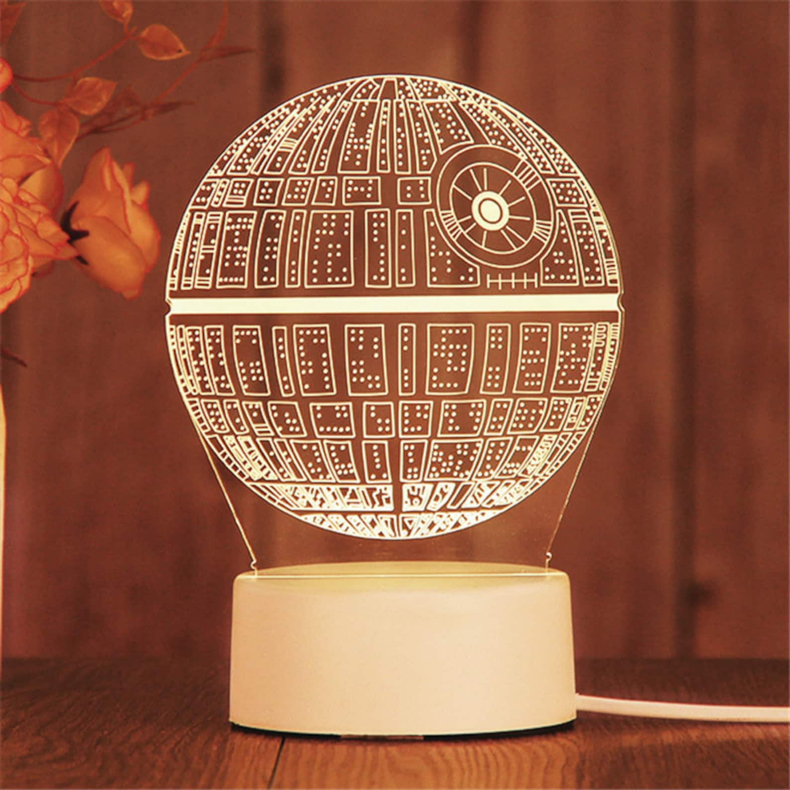 SW 3D Holographic Death Star LED Color Changing Night Light Lamp 5