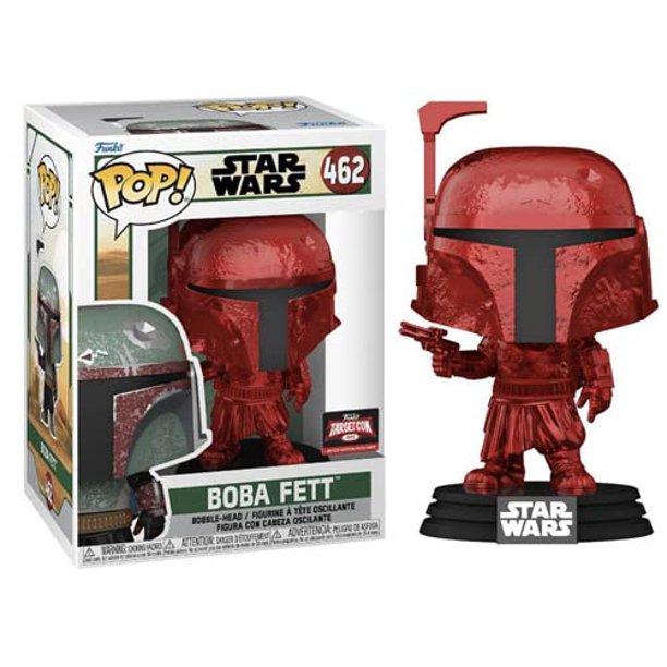 New The Book of Boba Fett Themed Boba Fett Red Chrome Funko Pop! Bobble Head Toy available!