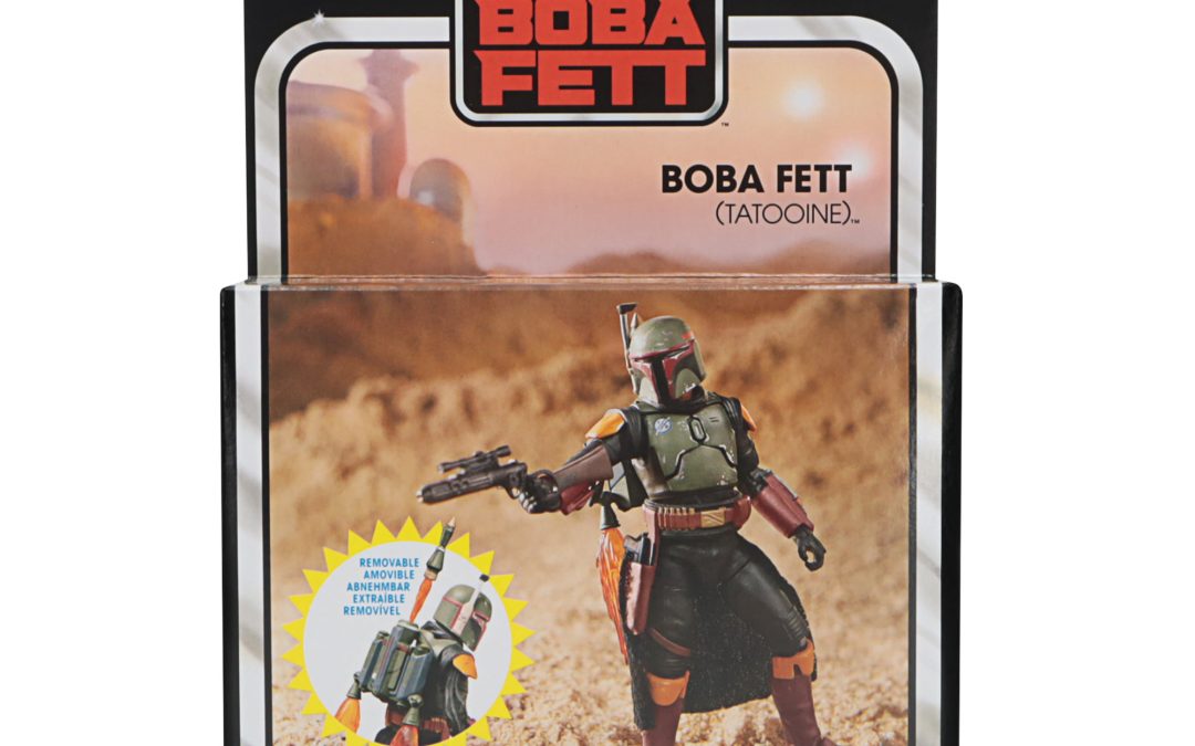 New The Book of Boba Fett themed Boba Fett (Tatooine) Deluxe Vintage Figure available!