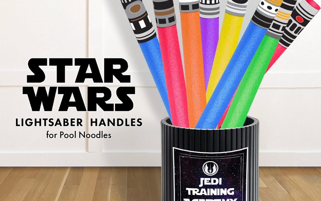 New Star Wars Lightsaber Printable Handles Pool Noodle Decor Set available now!