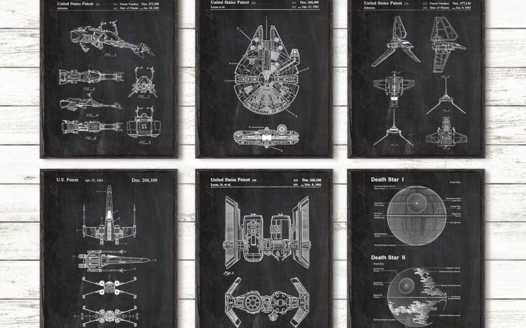 New Star Wars Art Blueprint Patents 6-Pack Bundle available now!