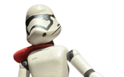 New Star Wars Galaxy's Edge Wooden Stormtrooper Bendable Figurine available now!