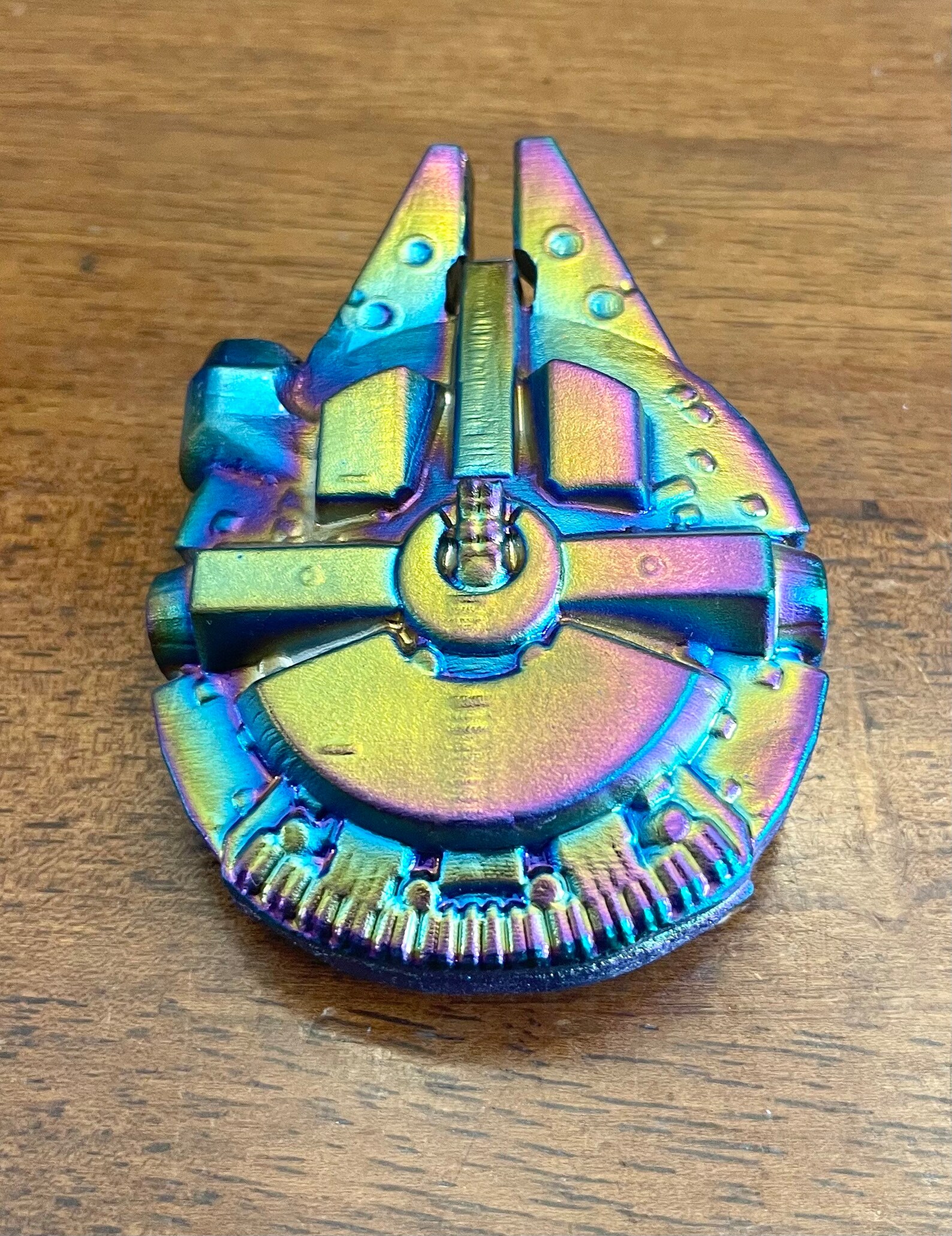 SW Millennium Falcon Aura Black Obsidian Stone Figurine 4