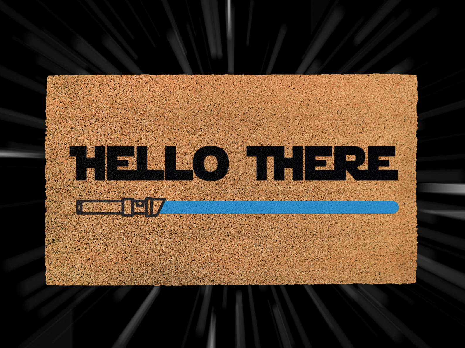 SW Hello There Lightsaber Personalized Door Mat 1