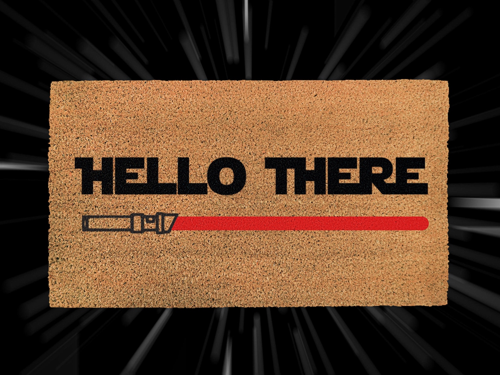 SW Hello There Lightsaber Personalized Door Mat 3